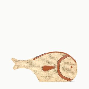 PESCE RAFFIA CLUTCH | NATURAL TAN