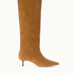 SEBASTIAN KITTEN HEEL BOOT | TAN