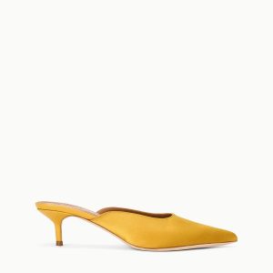 SEBASTIAN KITTEN HEEL MULE | GOLDENROD