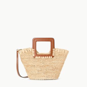 SHIRLEY RAFFIA MINI BUCKET | NATURAL TAN