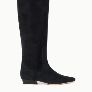 WALLY FLAT BOOT | BLACK SUEDE