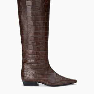 WALLY FLAT BOOT | ESPRESSO CROCO