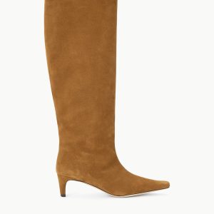 WIDE SHAFT WALLY BOOT | TAN SUEDE