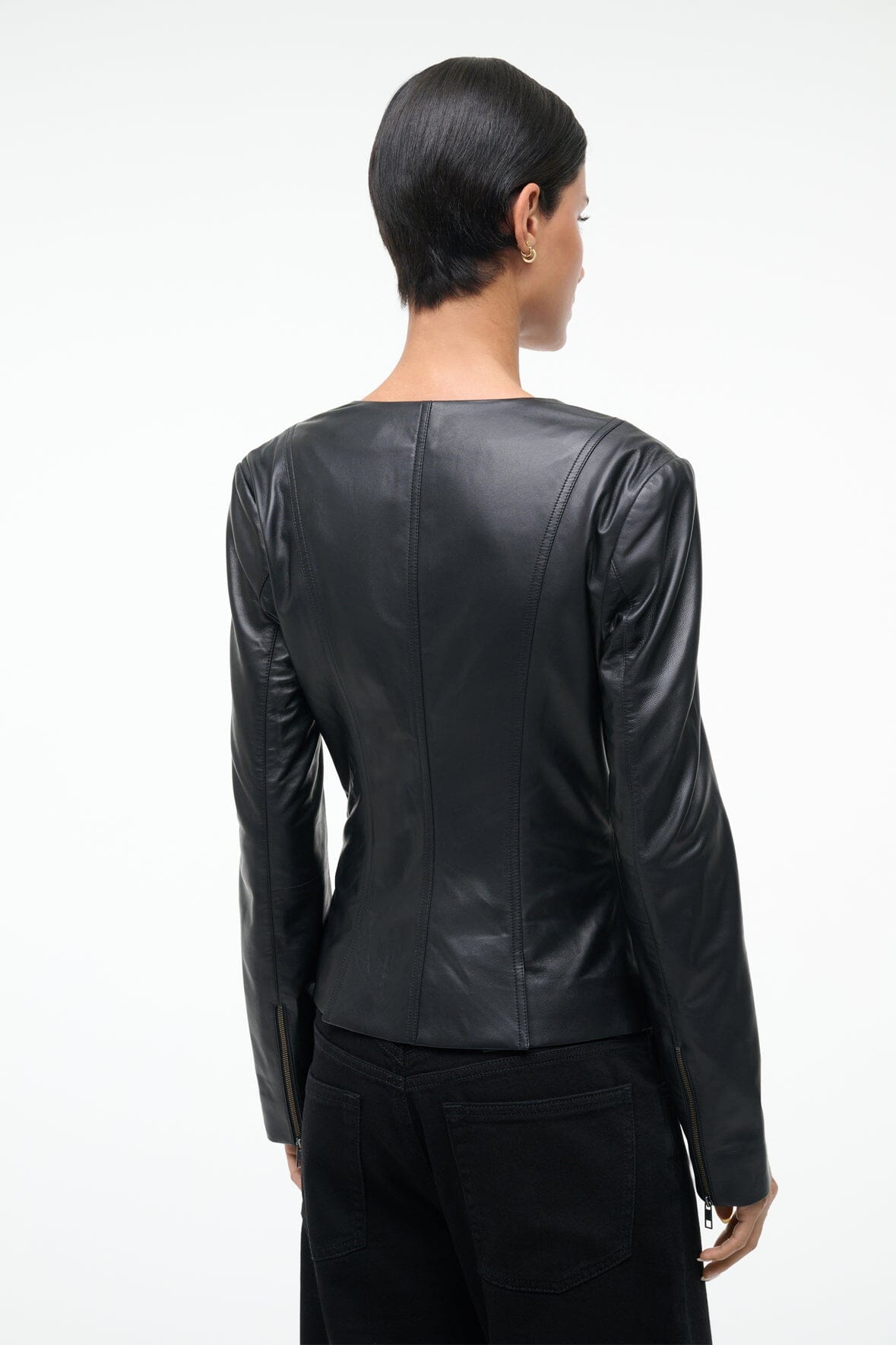 WELLS LEATHER JACKET | BLACK - Image 4